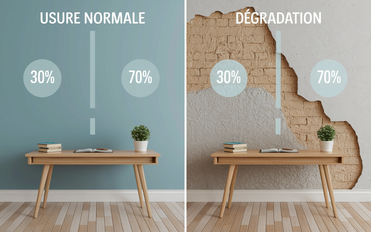 tableau comparatif usure degradation partage frais degats