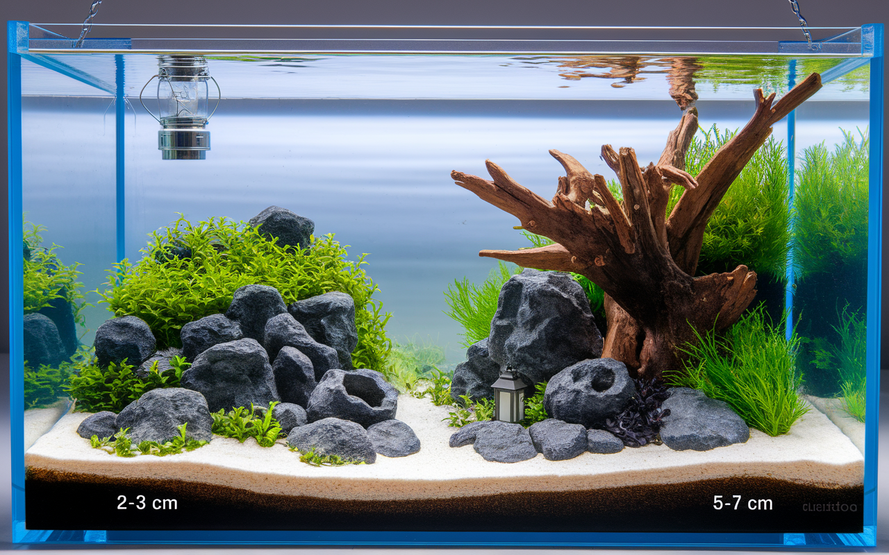 Coupe substrat karesansui substrat et décor japonais aquarium