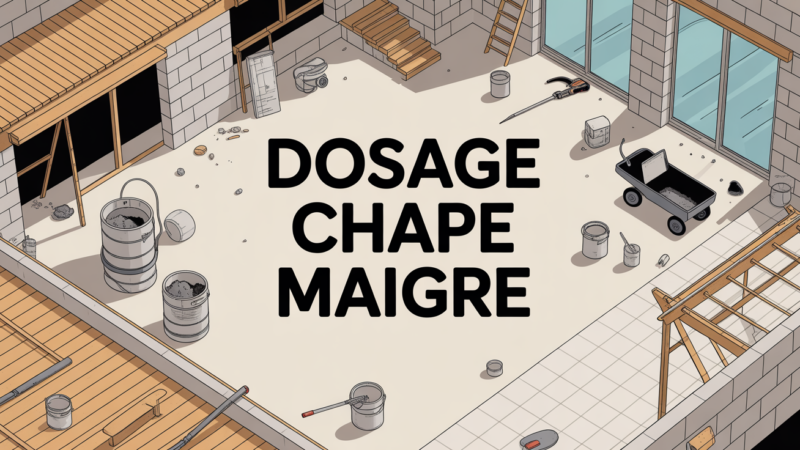 Dosage chape maigre : ratios précis et conseils pour réussir votre mélange