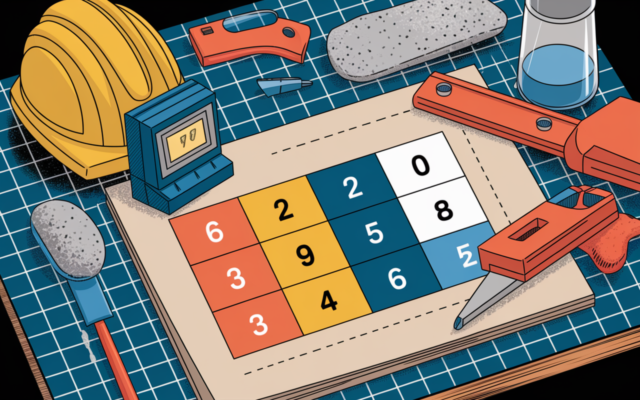 Tableau comparatif dosage chape maigre chantier outils