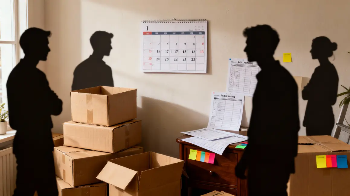 Calendrier rétroplanning déménagement et cartons vides
