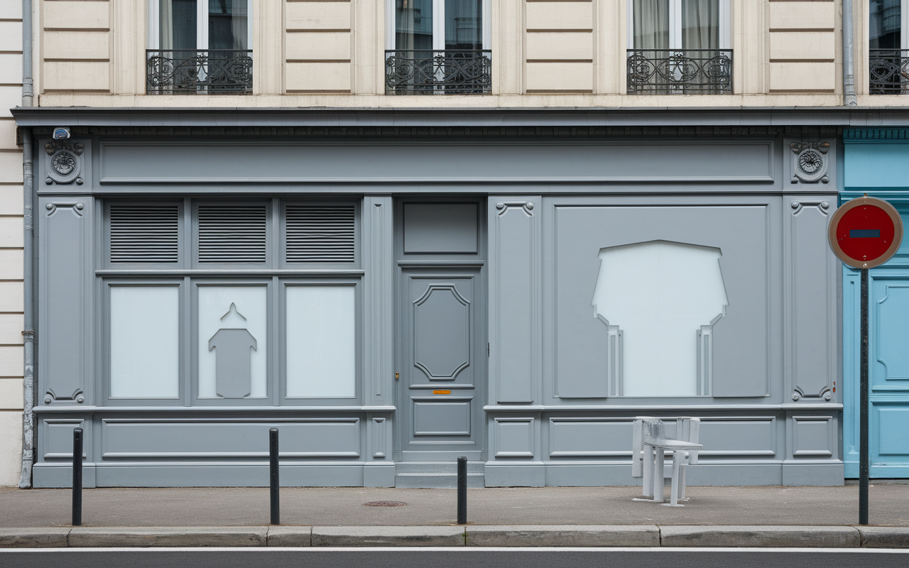 Façade grise menuiserie mobilier urbain RAL 2900