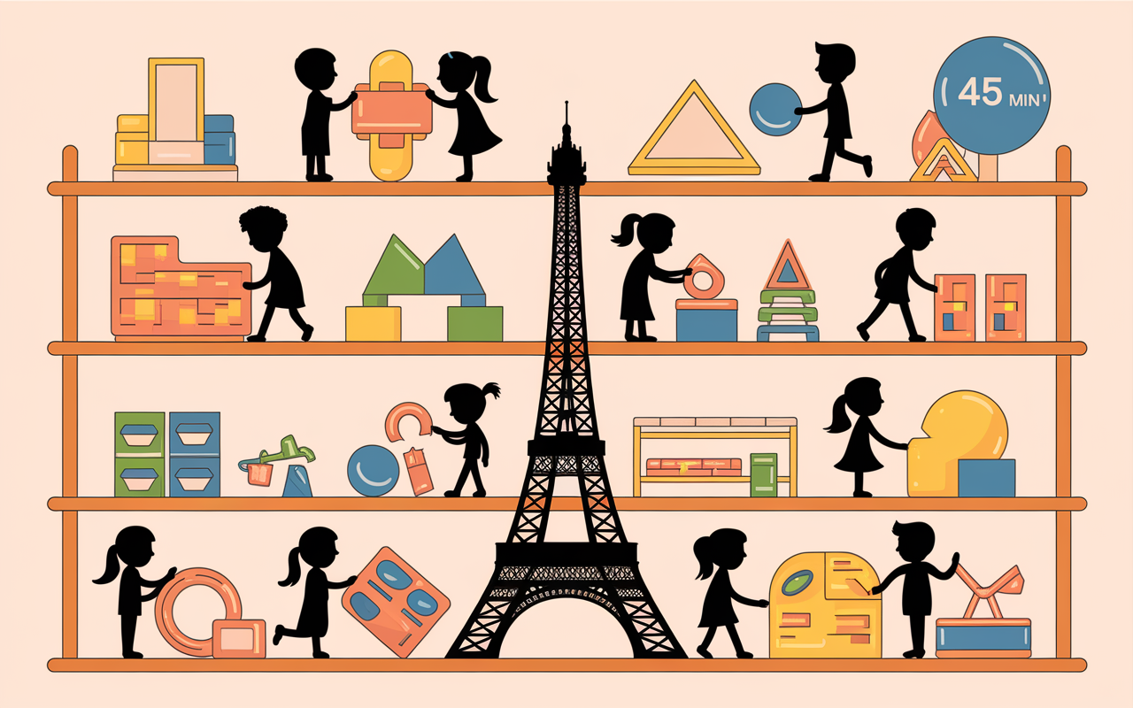 Enfants et adultes apprennent avec construction magnétique