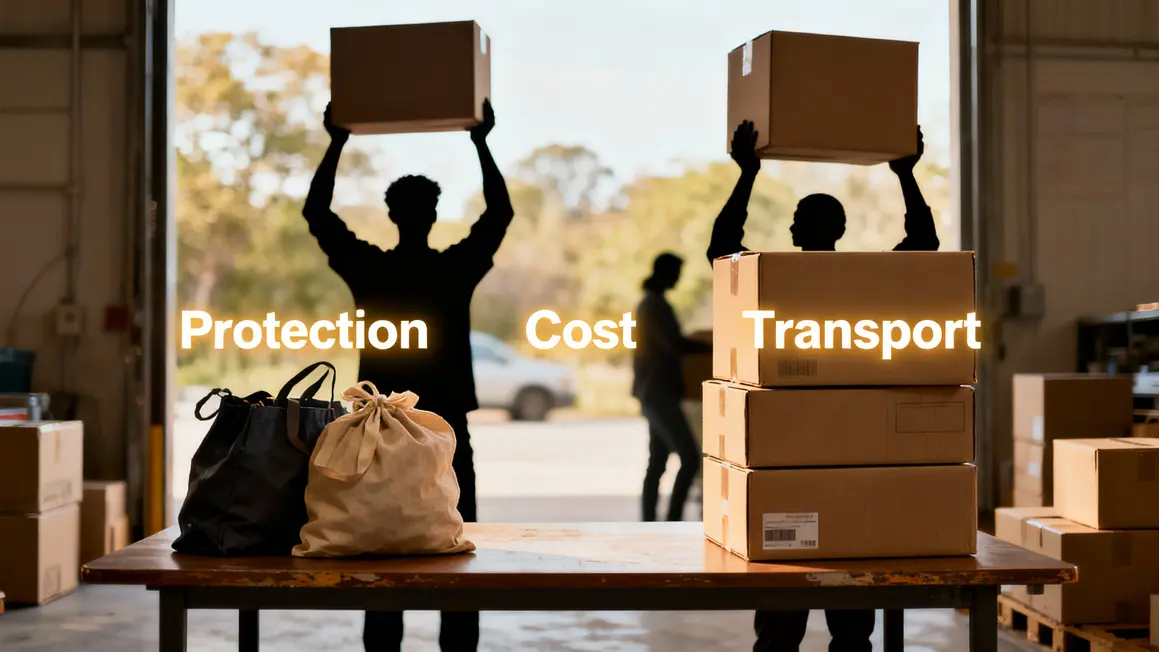 Tableau visuel comparaison sacs de demenagement et cartons