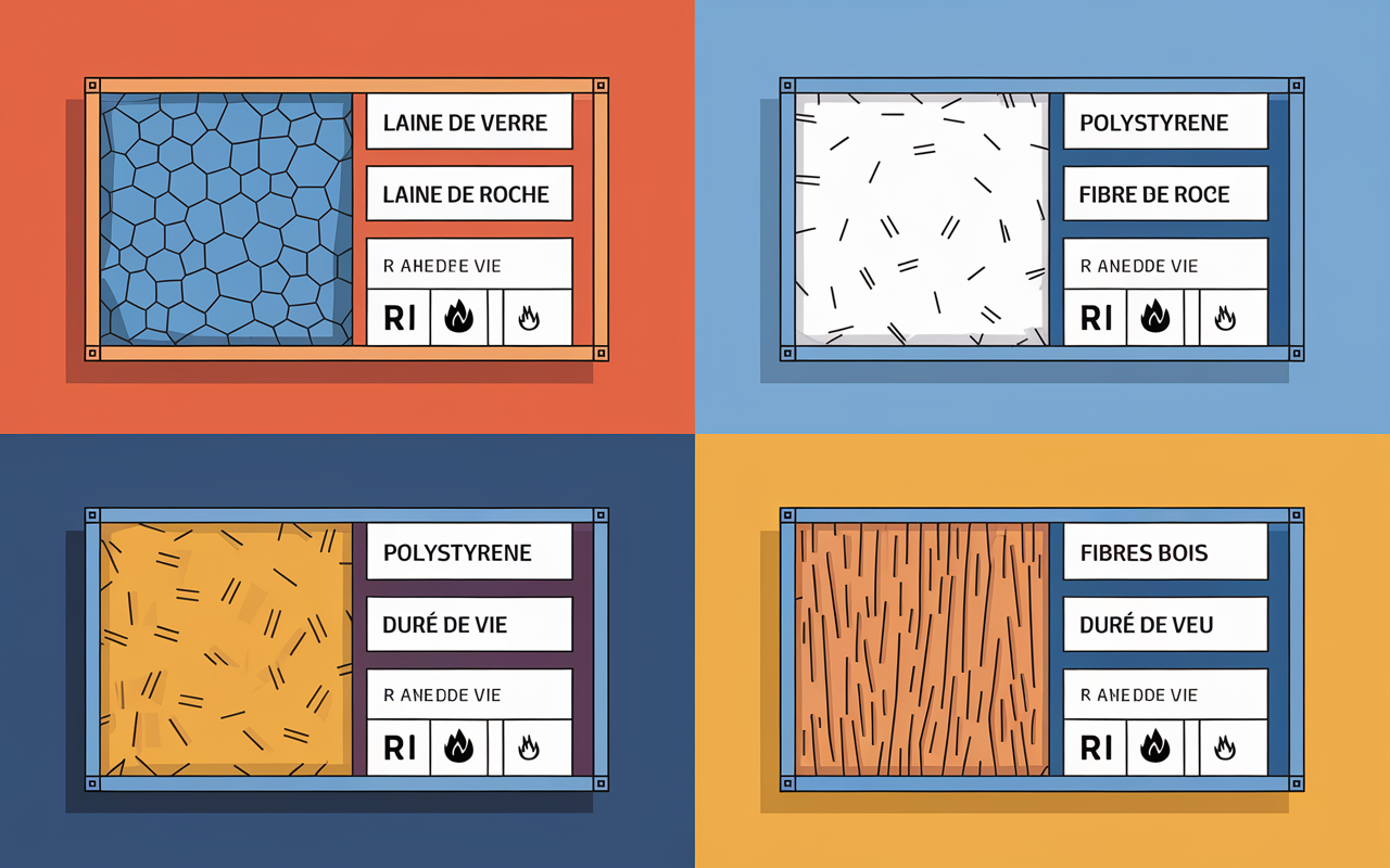 Tableau comparatif laine de verre et placo isolants