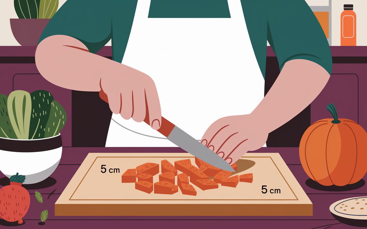 couper en tronçon, découpe carotte morceaux 5 cm