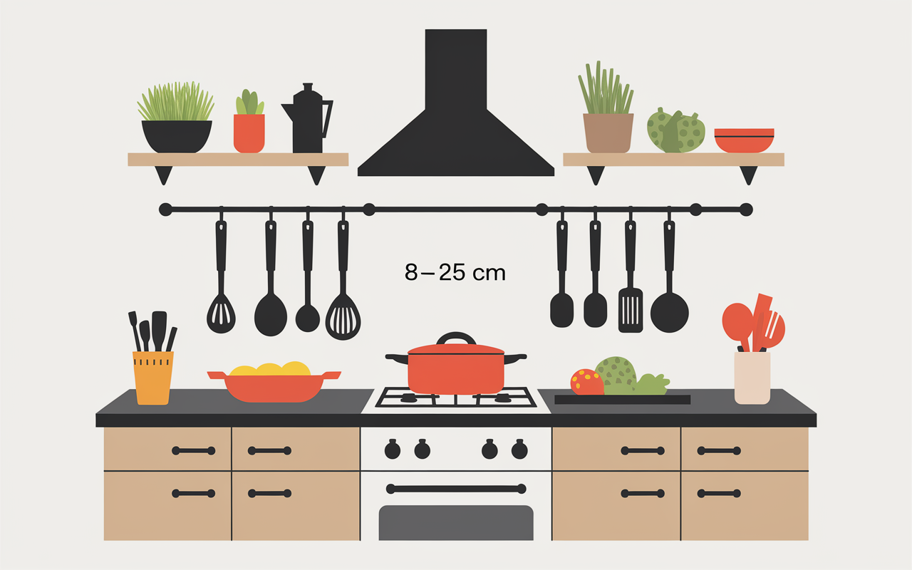 schema hauteur prise plan de travail cuisine
