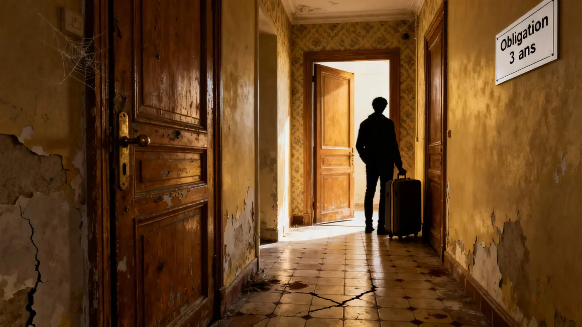 Couloir immeuble France obligation 3 ans dette de loyer