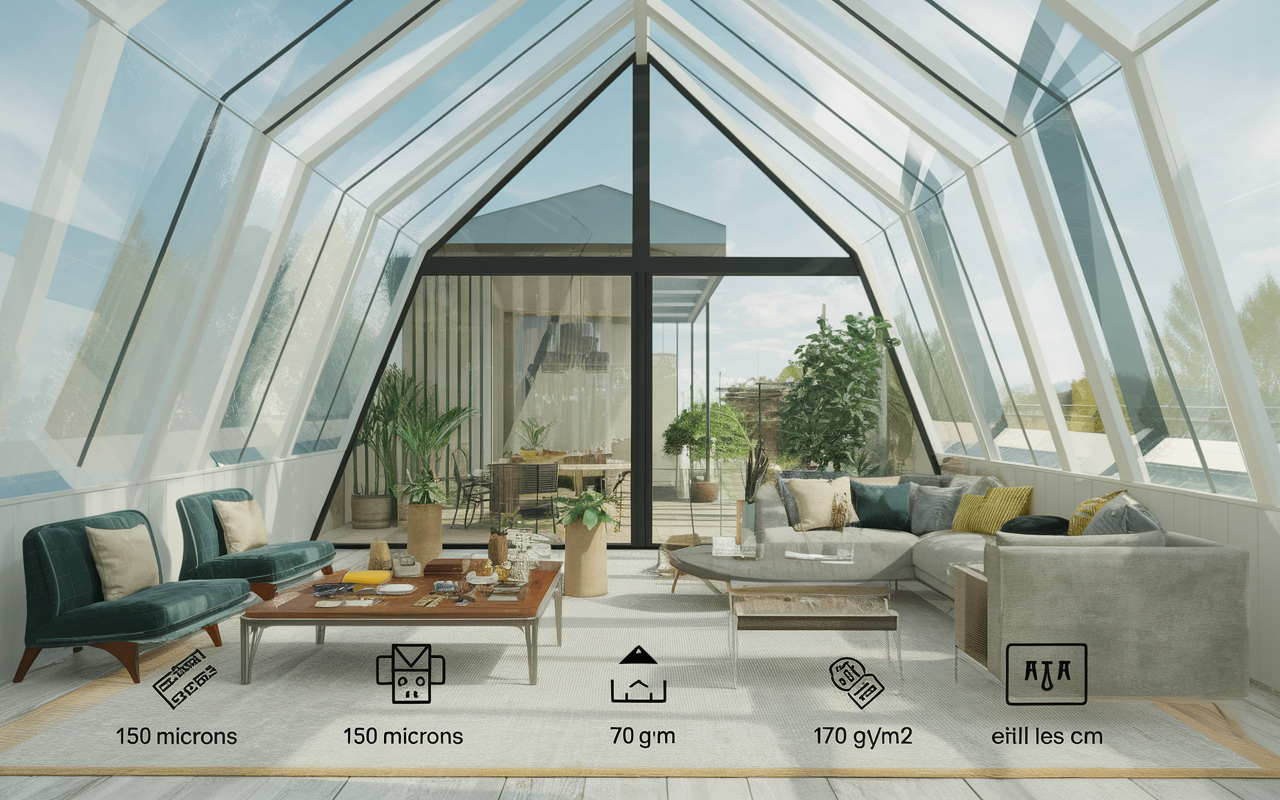 Plusieurs baches transparentes comparées