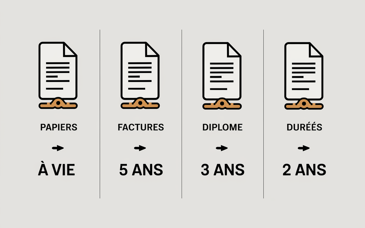Tableau durees classement des papiers