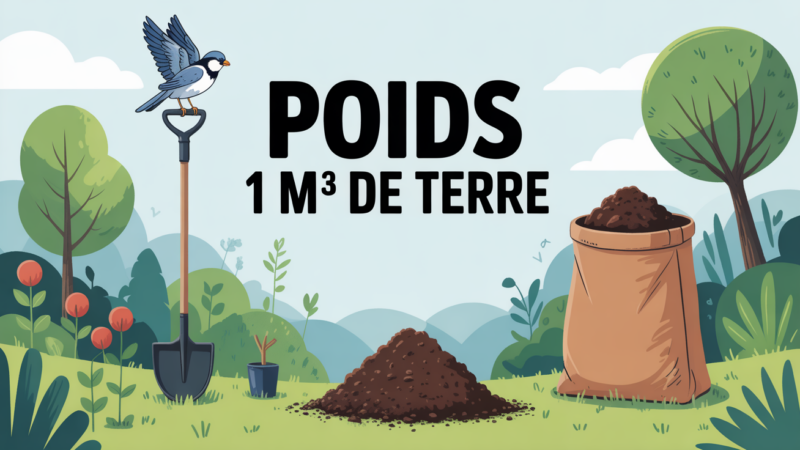 Poids de 1m³ de terre : chiffres clés, variations et conseils pratiques