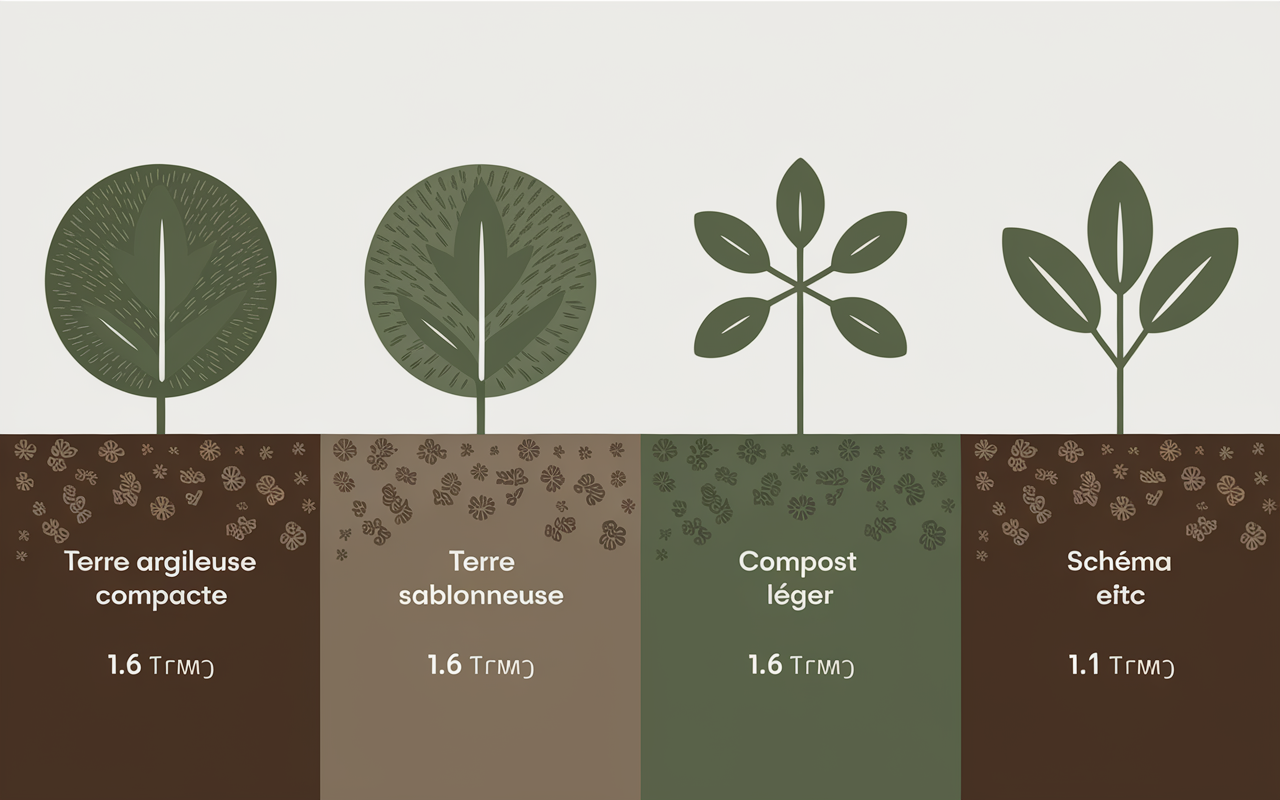poids de 1m3 de terre variation type