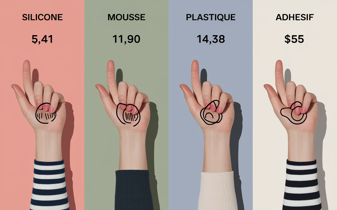 protection poignee silicone mousse plastique adhesif comparatif