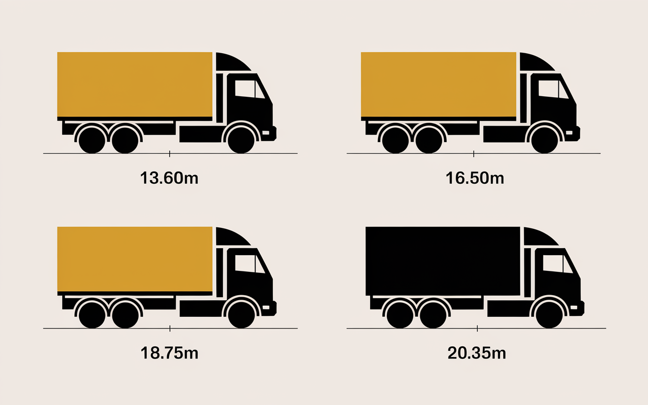 types longueur camion remorque chiffres