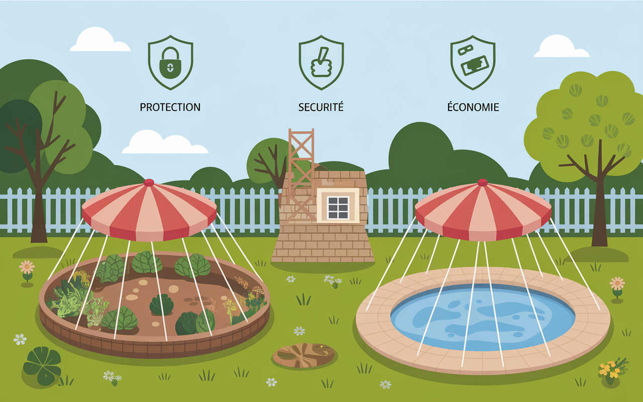Jardin et chantier proteges par bache plastique