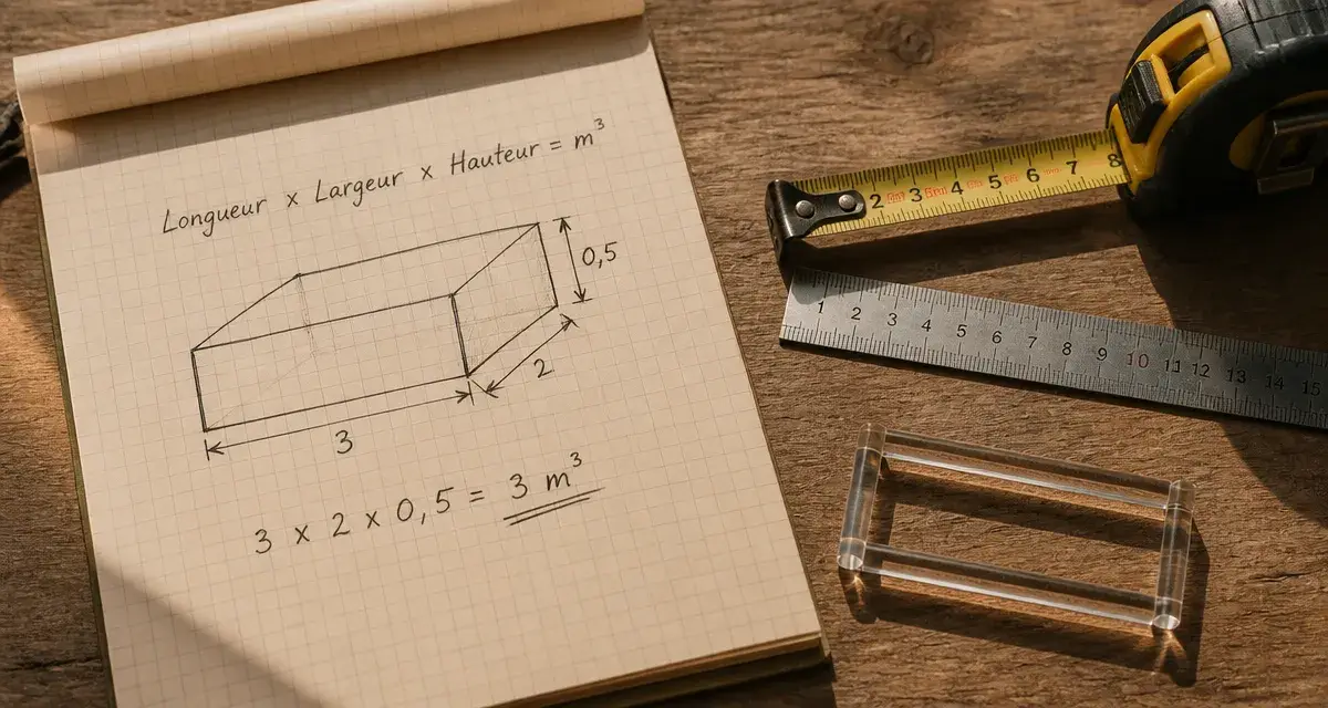 Calculer des m3 à partir de mètres : la formule exacte et 3 erreurs de conversion à éviter