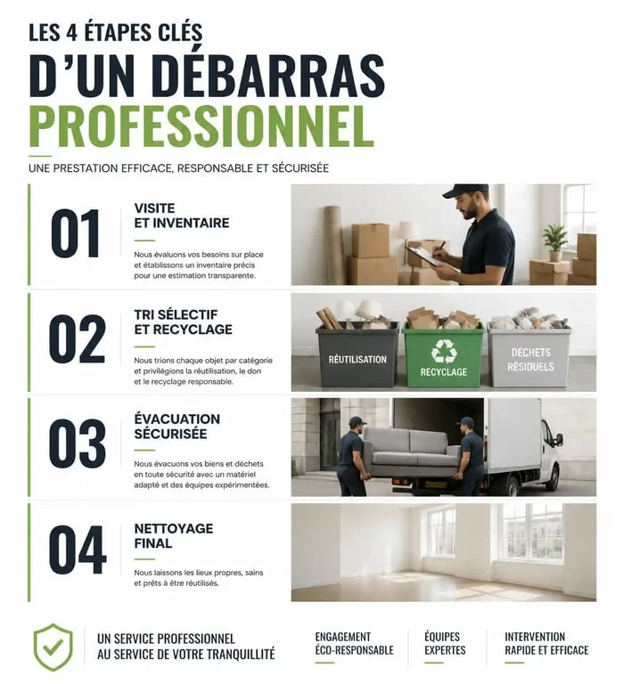Processus étape par étape d'un service de débarras à Metz pour vider une maison ou un appartement.