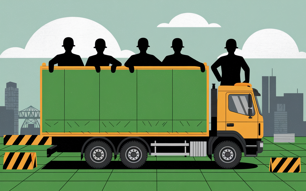 filet benne camion chantier filet vert