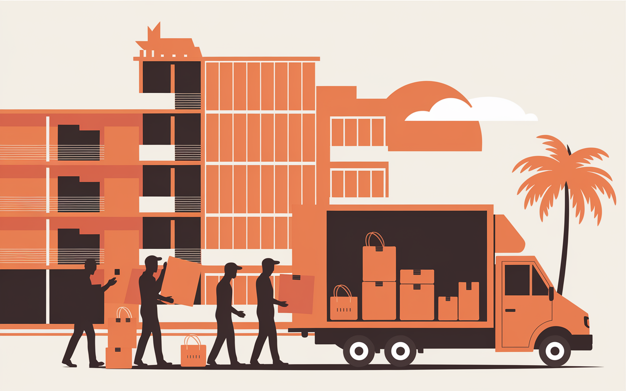 Equipe vide maison Marseille charge camion meubles