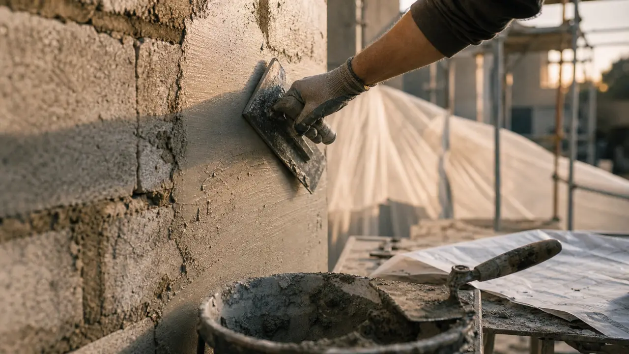 Enduit sur mur en parpaing : préparer, accrocher, dresser et finir sans fissures