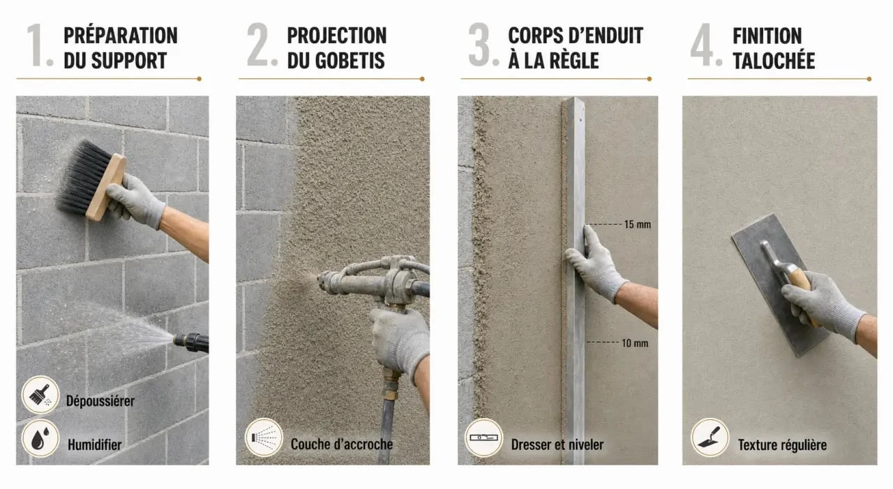 Enduit sur mur en parpaing : les 4 étapes de préparation et d’application