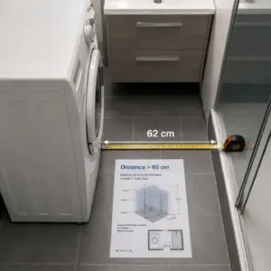 Lave-linge dans la salle de bain : 60 cm à respecter et solutions d’aménagement