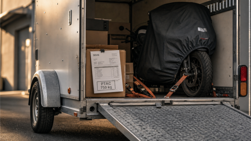 Remorque fourgon 750 kg : le PTAC malin, mais pas sans vérifier la charge utile