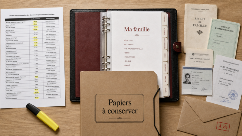 Combien de temps garder ses papiers ? À vie, 10 ans ou 2 ans selon le document