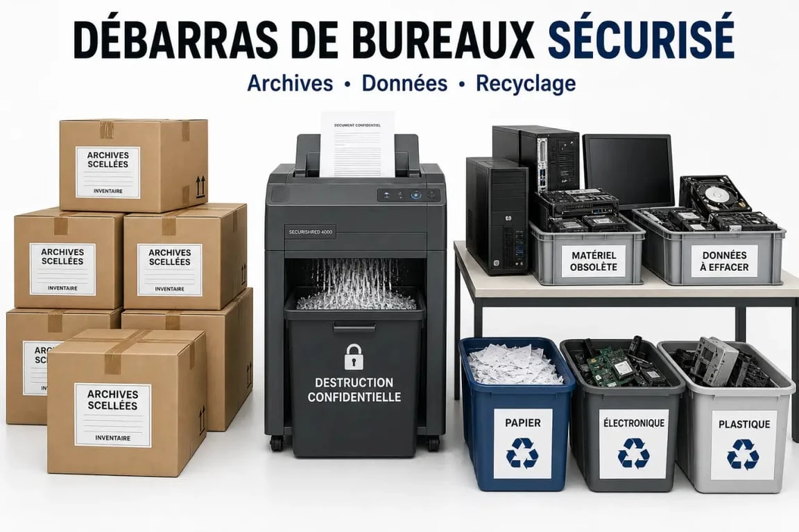 Débarras bureaux : tri sécurisé des archives et du matériel informatique
