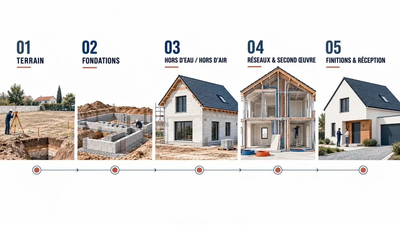 Étapes clés de l’autoconstruction maison, de la préparation du terrain à la réception
