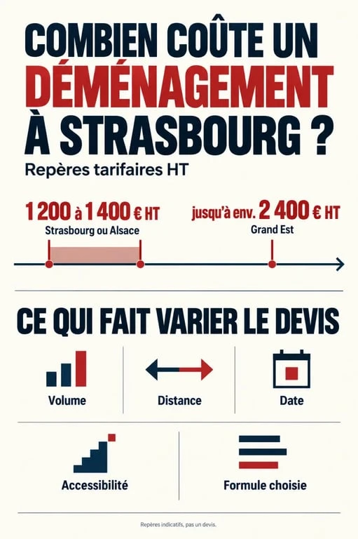 Graphique sur le prix d’un déménagement à Strasbourg et les facteurs qui influencent le devis