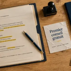 Le conseil notarial gratuit donne une première orientation, pas un acte juridique